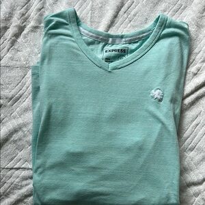 Express Light Green V-Neck Tee